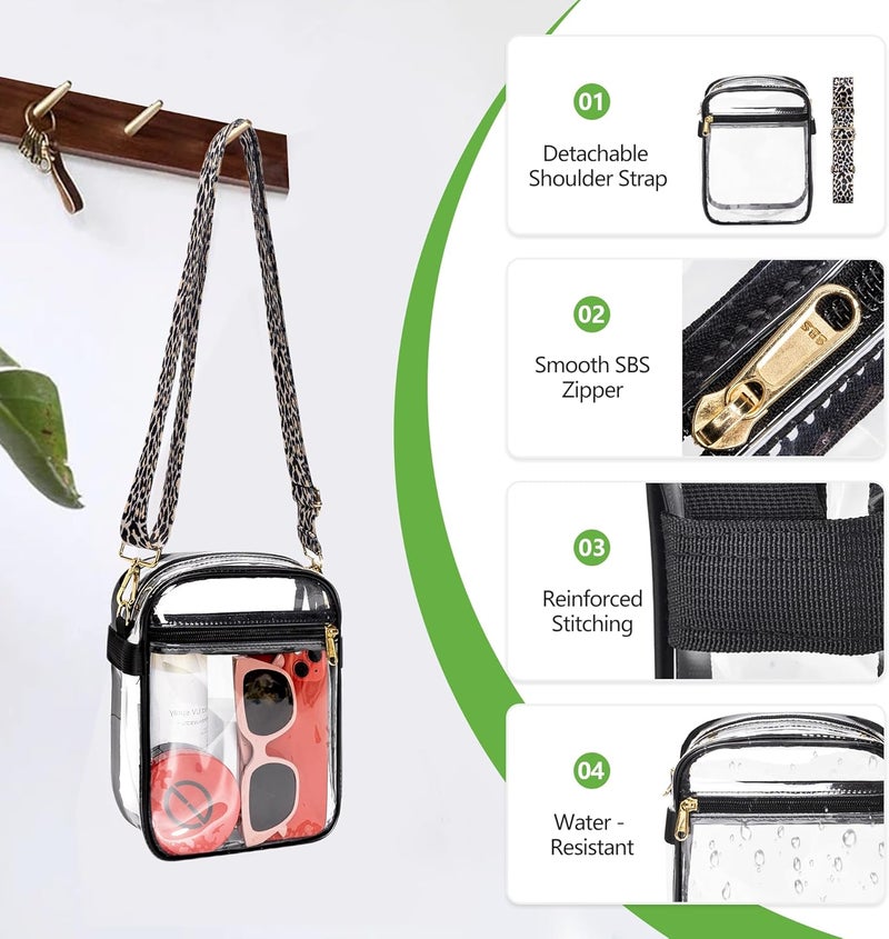 MAYTREE Clear Purse Stadium Approved with Adjustable Strap, 8.5”x6.8”x3” Clear Bag for Stadium Events, Concerts, Work - Image 4